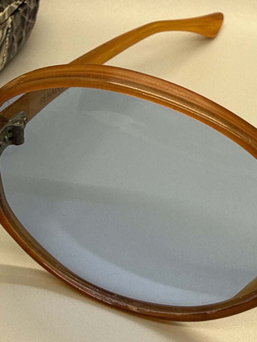 Renauld France Bug Eye Sunglasses Blue Tint Oversized Jackie O Vtg 70’s - Picture 8 of 16